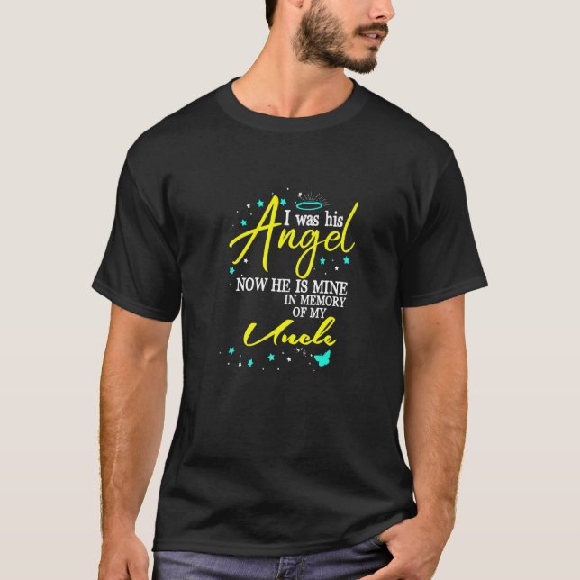 T-shirt J'Étais Son Ange Maintenant Il Est À Moi En Mémoir (Devant)
