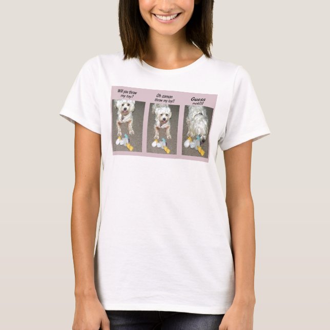 T-shirt Jeter le jouet Tee avec chien blanc (Devant)