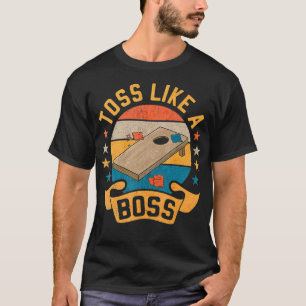 T-shirt Jetez comme un patron Cornhole Champion Bean Bag T