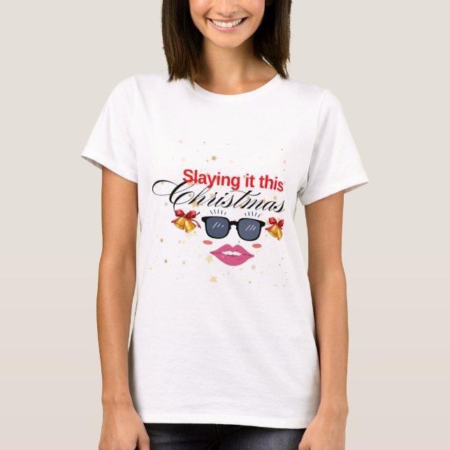 T-shirt Jetez-Le Ce Noël Femme & Patron Lady (Devant)