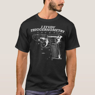 T-shirt J'étudie la triggernométrie, le dessin des pièces 