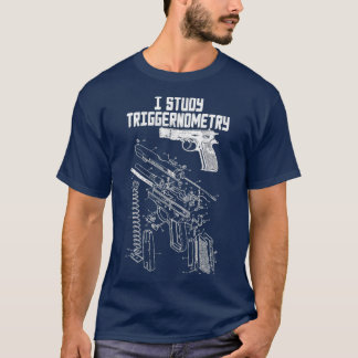 T-shirt J'Étudie Le Triggernometry Sur Le Argent Arrière D