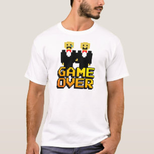 T-shirt "Jeu au-dessus" de mariage (homosexuel, à 8 bits)