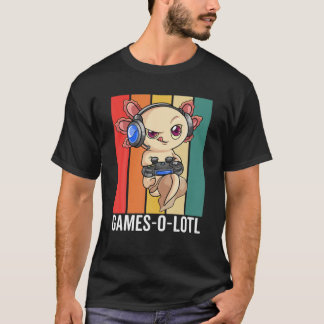 T-shirt Jeu Axolotl Hommes Adultes Enfants Retro Vidéo Vin