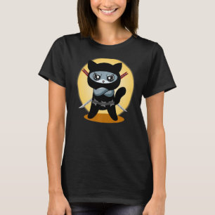 T-shirt Jeu Chat Ninja avec Ninjato Katana mauvais jeu c