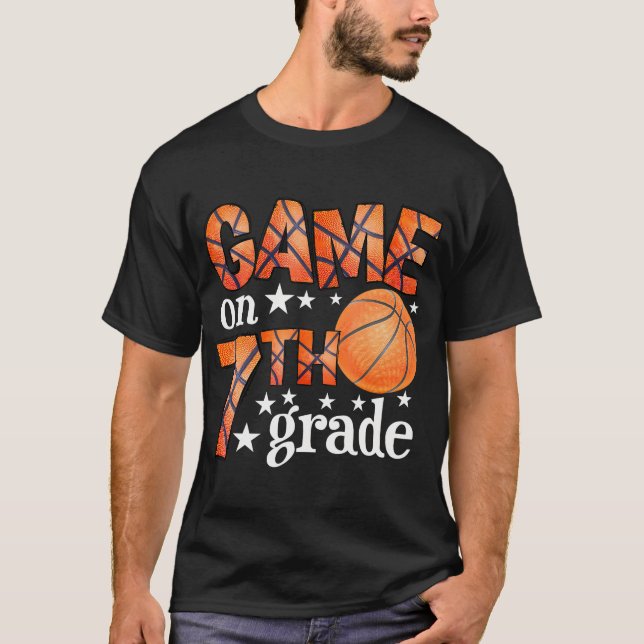T-shirt Jeu De Basket De Septième Année Retour À L'École T (Devant)
