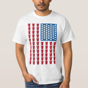 T-shirt Jeu de bière Pong Drapeau américain