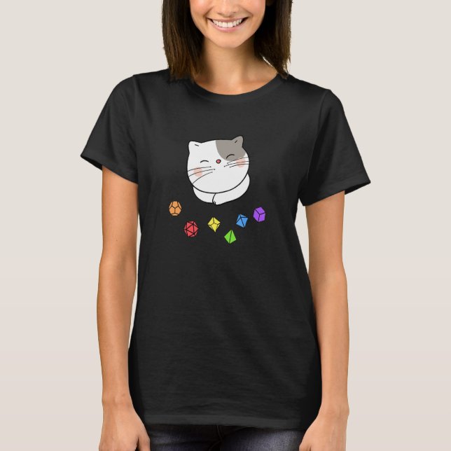 T-shirt Jeu De Dinets Polyédriques Du Chat De Dungeon Meow (Devant)