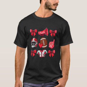 T-shirt Jeu de football Coquette Bow Maman Cheval Pom-pom