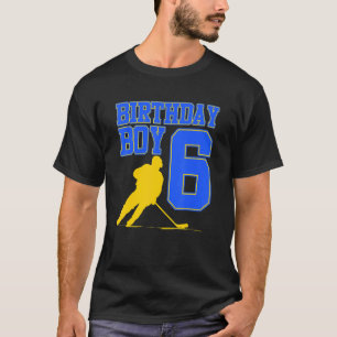 T-shirt Jeu de hockey sur glace 6e anniversaire Joueur spo