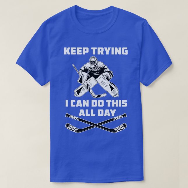 T-shirt Jeu de hockey sur glace gardien amusant Joueur équ (Design devant)