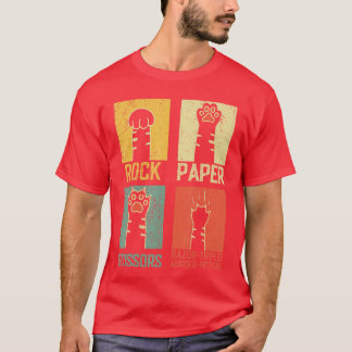 T-shirt Jeu de main pierre feuille ciseaux rétro humour pa