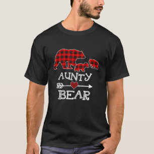 T-shirt Jeu de Noël Correspondant Famille Rouge Plaid Aunt
