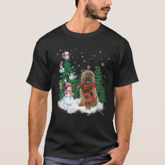 T-shirt Jeu de Noël de Chien de Briard Snowman Xmas Tree