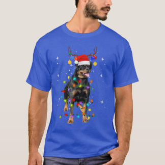 T-shirt Jeu de Noël de Chien Xmas Rottweiler Père Noël Rei