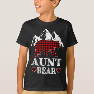 T-shirt Jeu de Noël de la tante Bear Red Plaid Buffalo