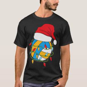 T-shirt Jeu de Noël de volley-ball Lumières Père Noël Cost