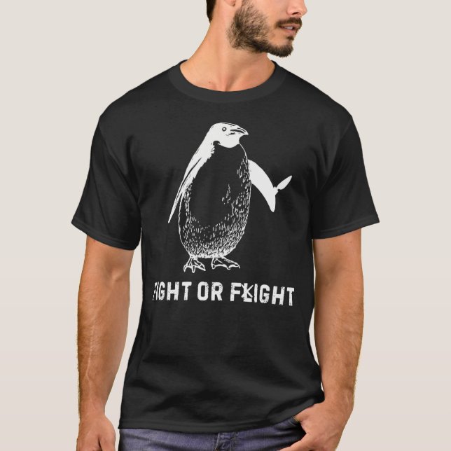T-shirt Jeu de pingouin drôle de combat ou de vol (Devant)
