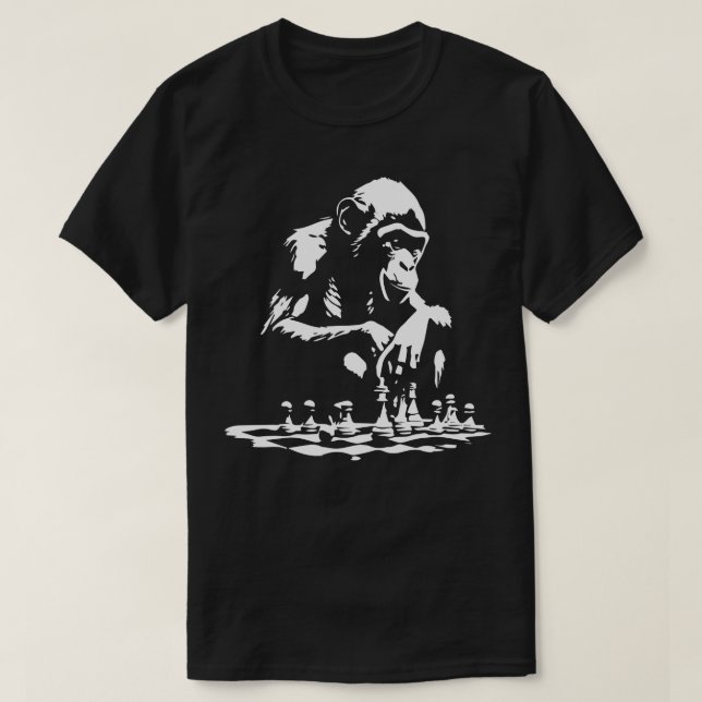 T-shirt jeu de singes échecs 1 (Design devant)