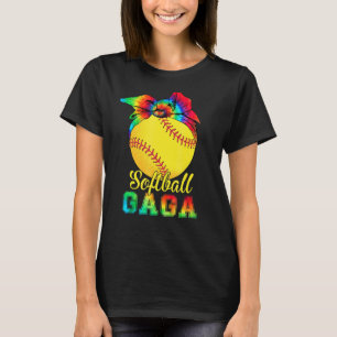 T-shirt Jeu de softball Gaga Tie Dye Softball Da de la mèr