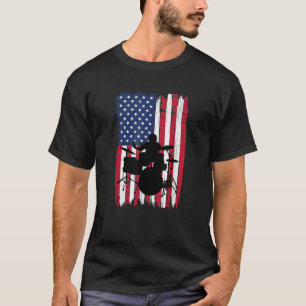 T-shirt Jeu de tambour Silhouette American Flag USA Part