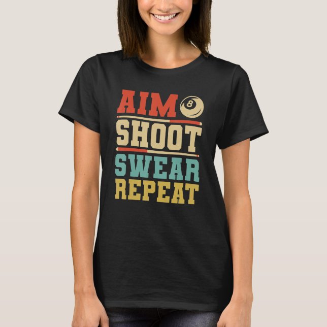 T-shirt Jeu de tir de but Répéter Billard 8 Ball Pool (Devant)