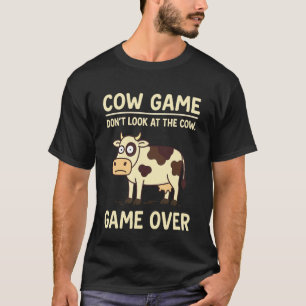 T-shirt Jeu de vache terminé humour de vache drôle Rétro a