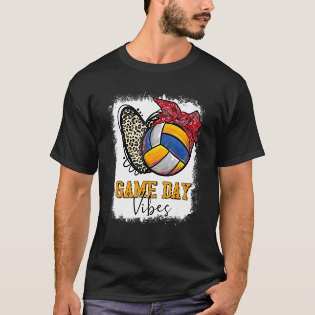 T-shirt Jeu de volley-ball blanchi Vibes Leopard Coeur H (Devant)