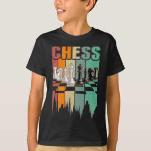 T-shirt Jeu d'échecs Retro Chess Pieces Chessboard Vintag
