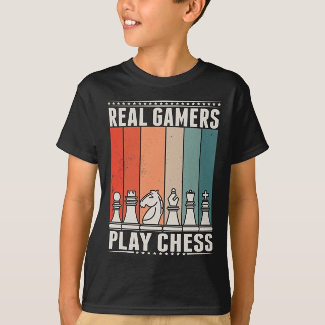 T-shirt Jeu d'échecs Retro Jeu Jeu d'échecs Pièces (Devant)