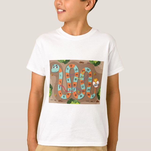 T-shirt Jeu d'échelle de serpent (Devant)