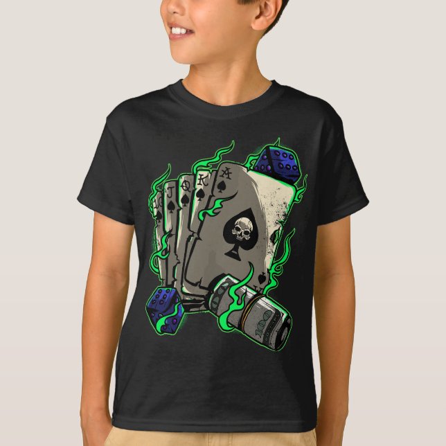 T-shirt Jeu Dice Poker Blackjack Carte jeu Casino Gam (Devant)