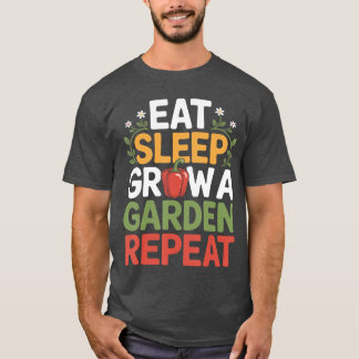 T-shirt Jeu drôle Manger Dormir Faire Grandir Un Jardin Ré