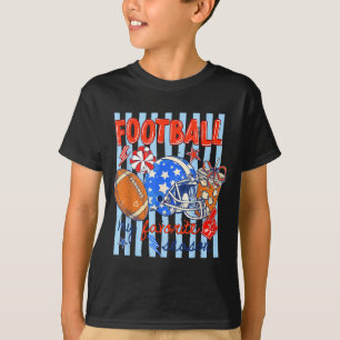 T-shirt Jeu drôle rayé de jour de sport de football améric