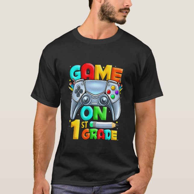 T-shirt Jeu Enfants 1Ème Année Retour À L'École 1Ème Année (Devant)