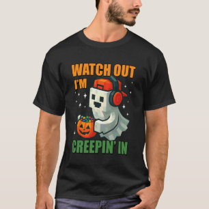 T-shirt Jeu Halloween Pixel Ghost Creepin dans Spooky Men 