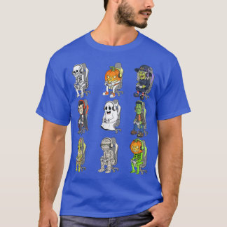 T-shirt Jeu Halloween Zombie Skeleton Vampire Gamer Boy