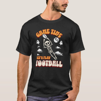 T-shirt Jeu Heure Jouons au football Halloween Drôle