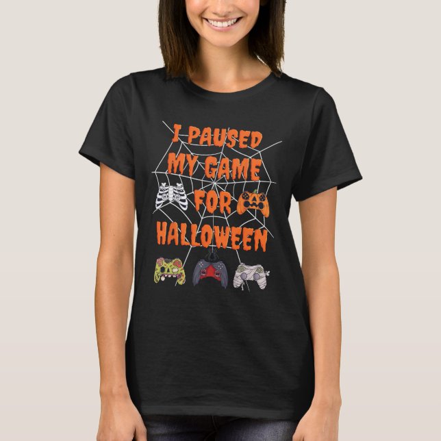 T-shirt Jeu J'Ai Suspendu Mon Jeu Pour Halloween Fun Gamer (Devant)