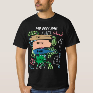 T-shirt Jeu : MANGER LE JEU DE SOMMEIL RÉPÉTER - personnal