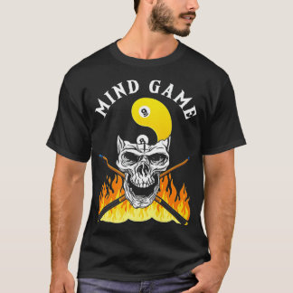 T-shirt Jeu Mini Billard Joueur Cue Billiard Crâne