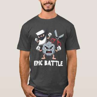 T-shirt Jeu Pierre Feuille Ciseaux Setee Bataille Épique r