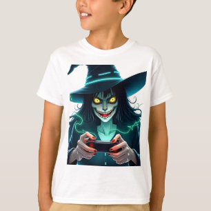 T-shirt Jeu PlayStation Halloween - Éffrayant PS5 Witch Co