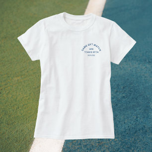 T-shirt Jeu Set Match Blue Crest Tennis Féminin Blancs