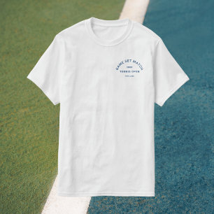 T-shirt Jeu Set Match Blue Crest Tennis Hommes Blancs