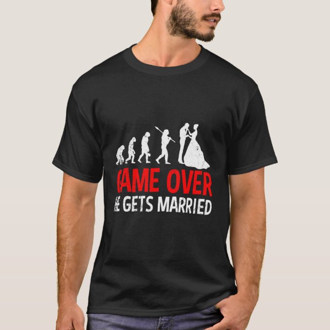 T-shirt Jeu sur il se marie marié marié bachelor fête (Devant)