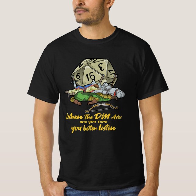 T-shirt Jeu Tabletop Quand Le DM Demande (Devant)