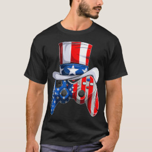 T-shirt Jeu vidéo 4 juillet contrôleur enfants américains 