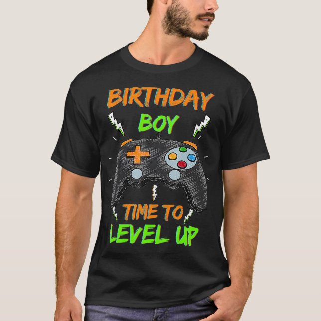 T-shirt Jeu Vidéo Anniversaire Garçon Temps Pour Augmenter (Devant)
