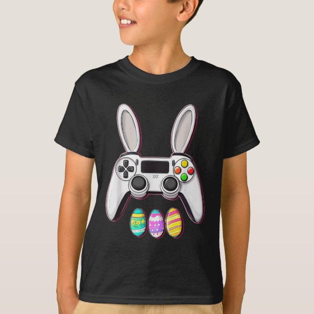 T-shirt Jeu Vidéo Bunny OEufs Contrôleur Jour de Pâques Je (Devant)